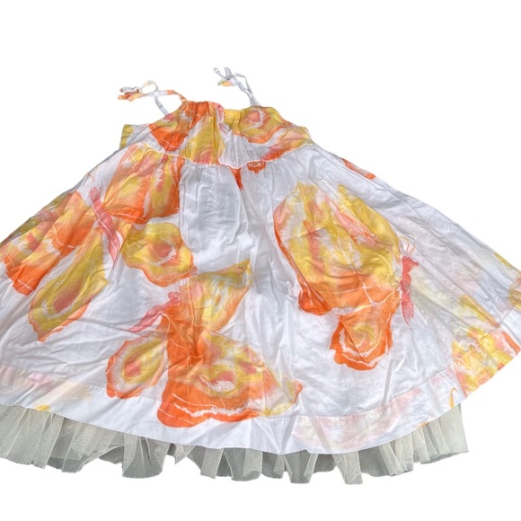BABY GAP GIRLS ORANGE BUTTERFLY SUNDRESS SUMMER TANK DRESS 18 M 24M. - Picture 2 of 2